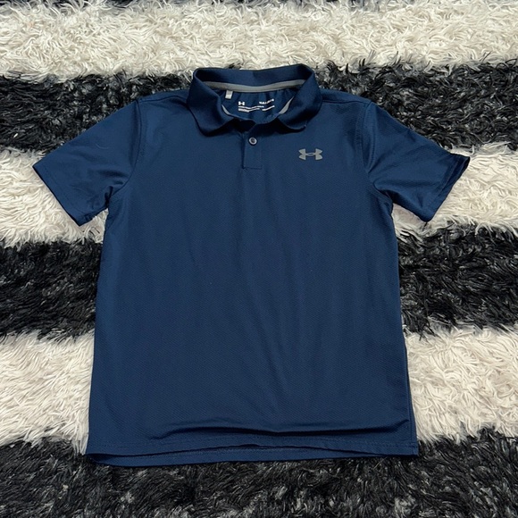 Under Armour Other - Under Armour Boy’s Navy Blue Polo Shirt, Loose Fit, Sz Large